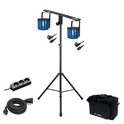Party-Licht 2x LED-Strahlen-Effekt an T-Bar auf Stativ.png