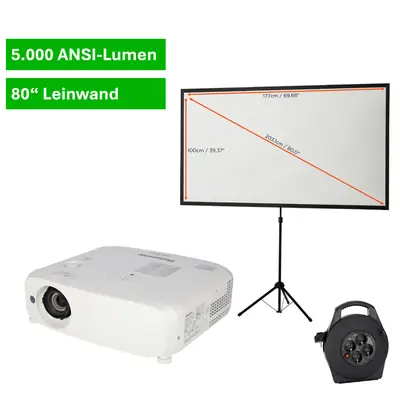 SET Beamer 5.000 ANSI-Lumen + Stativ-Leinwand 80%22 Projektionsfläche.png