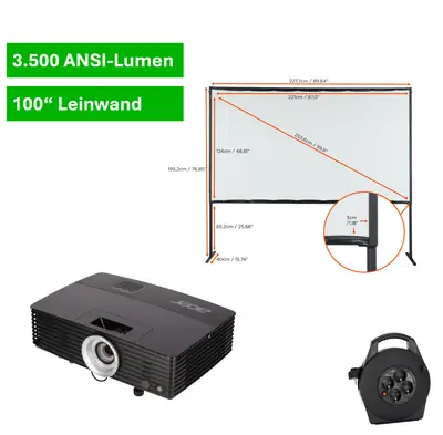 SET Beamer 3.500 ANSI-Lumen + Faltrahmen-Leinwand 100%22 Projektionsfläche.png
