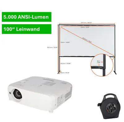 SET Beamer 5.000 ANSI-Lumen + Faltrahmen-Leinwand 100%22 Projektionsfläche.png
